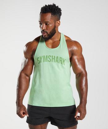 Gymshark Power Muške Stringers Zelene | HR 2598DFM